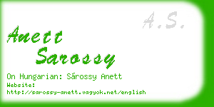 anett sarossy business card