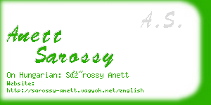 anett sarossy business card